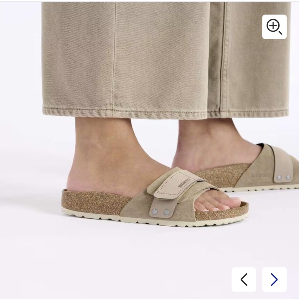 Birkenstock NWOT Oita Taupe Suede Slide Sandals Sz 41 EU B